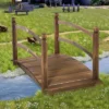 Outsunny 4.7' Garden Bridge, Arc Wood Footbridge, Decorative Pond Bridge With Side Rails -Landscape Zone GUEST 736e951f b4a5 4389 b908 37a3fcb2de17