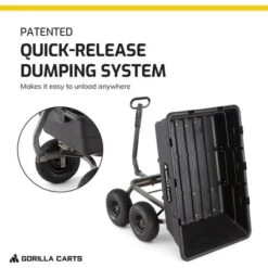 Gorilla Carts 1500 Pound Capacity Heavy Duty Poly Yard Garden Steel Dump Utility Wheelbarrow Wagon Cart With 2 In 1 Towing ATV Handle, Black 8 Gorilla Carts 1500 Pound Capacity Heavy Duty Poly Yard Garden Steel Dump Utility Wheelbarrow Wagon Cart With 2 In 1 Towing ATV Handle, Black -Landscape Zone GUEST 739621bc 0165 4866 8666 186ce89e7988
