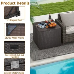 Costway 72 Gallon Patio Rattan Wicker Storage Deck Box Container With Liner Garden 18 Costway 72 Gallon Patio Rattan Wicker Storage Deck Box Container With Liner Garden -Landscape Zone GUEST 73baaac0 3d6b 491a a223 56a7bc87b178
