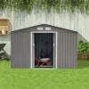 Outsunny 9' X 6' Metal Storage Shed Garden Tool House With Double Sliding Doors, 4 Air Vents For Backyard, Patio, Lawn Gray -Landscape Zone GUEST 7afda3dc 00a1 4901 b79c d7d40561d5f2