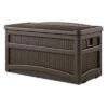 Suncast 73 Gallon Deck Box & Wicker Trash Hideaway Outdoor Garbage Bin, Java -Landscape Zone GUEST 7e34fcd8 7d22 4817 807e d76608ac8a68