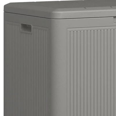 Suncast 22-Gallon Indoor/Outdoor Small Patio Deck Box, Plastic Storage Bin For Lawn, Garden, Garage, & Home Organization, Stoney 4 Suncast 22-Gallon Indoor/Outdoor Small Patio Deck Box, Plastic Storage Bin For Lawn, Garden, Garage, & Home Organization, Stoney - Image 2