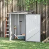 Outsunny 3.3' X 3.4' Lean-to Garden Storage Shed, Small Outdoor Galvanized Steel Tool House With Lockable Door For Patio, Backyard, Lawn, Gray 2 Outsunny 3.3' X 3.4' Lean-to Garden Storage Shed, Small Outdoor Galvanized Steel Tool House With Lockable Door For Patio, Backyard, Lawn, Gray -Landscape Zone GUEST 80d04e8d 6078 4aa5 83f2 ddb583c50d6e