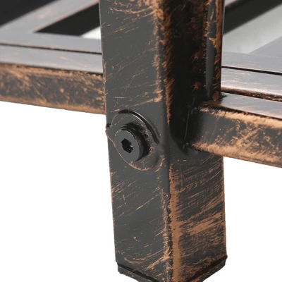 Outsunny 3.3' Metal Arch Zen Garden Bridge With Safety Siderails, Decorative Footbridge, Delicate Scrollwork & Corner Spheres For Stream, Black 6 Outsunny 3.3' Metal Arch Zen Garden Bridge With Safety Siderails, Decorative Footbridge, Delicate Scrollwork & Corner Spheres For Stream, Black - Image 4