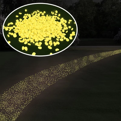Garden Stones-500 Count Glow In The Dark Solar Pathway Pebble Lights-Decorative Glowing Rocks By Nature Spring (Yellow) 4 Garden Stones-500 Count Glow In The Dark Solar Pathway Pebble Lights-Decorative Glowing Rocks By Nature Spring (Yellow) - Image 2