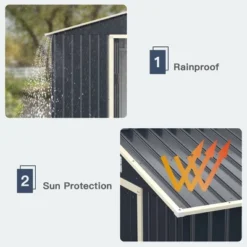 Costway Outdoor Tool Storage Shed Large Utility Storage House W/ Sliding Door -Landscape Zone GUEST 84f13ce7 a1aa 447b b786 46e6d85299eb