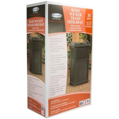 Suncast Trash Hideaway Outdoor Garbage & Outdoor Patio Storage Deck Box, Brown 6 Suncast Trash Hideaway Outdoor Garbage & Outdoor Patio Storage Deck Box, Brown - Image 4
