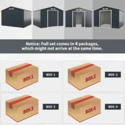 Costway Outdoor Tool Storage Shed Large Utility Storage House W/ Sliding Door -Landscape Zone GUEST 8906c1d8 d128 4ac1 afab 11630d8208e6