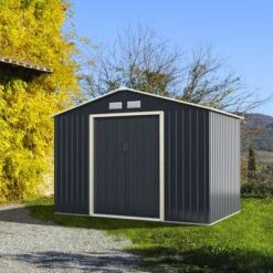 Costway Metal Storage Shed For Garden And Tools W/Sliding Double Lockable Doors -Landscape Zone GUEST 8921593c 290a 4668 8e43 1071f70e331c