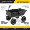 Gorilla Carts 1500 Pound Capacity Heavy Duty Poly Yard Garden Steel Dump Utility Wheelbarrow Wagon Cart With 2 In 1 Towing ATV Handle, Black