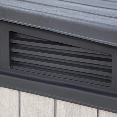 Keter KET-237831 Elite Store Outdoor Storage Shed For Tools Garbage Cans Patio Furniture Bicycles, Hydraulic Lid, 4.6 By 2.7 Foot, Deco Grey 4 Keter KET-237831 Elite Store Outdoor Storage Shed For Tools Garbage Cans Patio Furniture Bicycles, Hydraulic Lid, 4.6 By 2.7 Foot, Deco Grey - Image 2