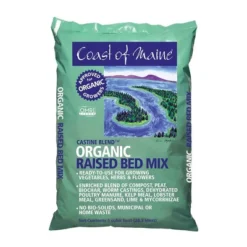 Coast Of Maine Castine Blend Organic Raised Bed And Soil Mix With All Natural Ingredients For Vegetables, Herbs, And Flowers, 1 Cubic Feet (2 Pack)