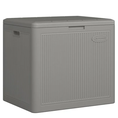 Suncast 22-Gallon Indoor/Outdoor Small Patio Deck Box, Plastic Storage Bin For Lawn, Garden, Garage, & Home Organization, Stoney 3 Suncast 22-Gallon Indoor/Outdoor Small Patio Deck Box, Plastic Storage Bin For Lawn, Garden, Garage, & Home Organization, Stoney