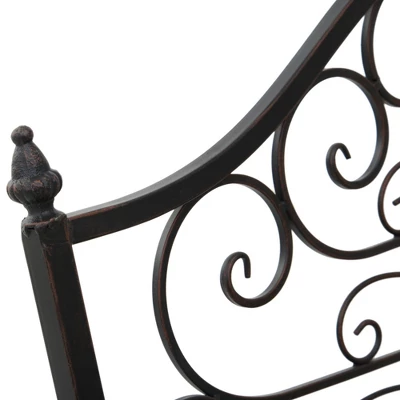 Outsunny 4’ Metal Arch Backyard Garden Bridge With Safety Siderails, Delicate Scrollwork, & Easy Assembly, Black Bronze 8 Outsunny 4’ Metal Arch Backyard Garden Bridge With Safety Siderails, Delicate Scrollwork, & Easy Assembly, Black Bronze - Image 6