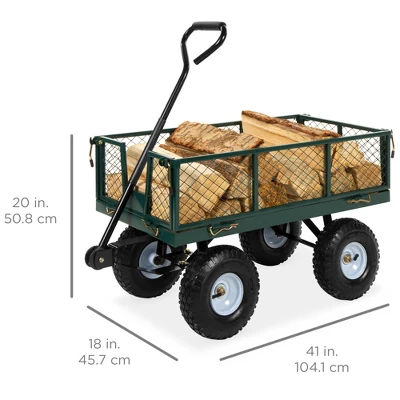 Best Choice Products Heavy-Duty Steel Garden Wagon Lawn Utility Cart W/ 400lb Capacity, Removable Sides, Handle 8 Best Choice Products Heavy-Duty Steel Garden Wagon Lawn Utility Cart W/ 400lb Capacity, Removable Sides, Handle - Image 6