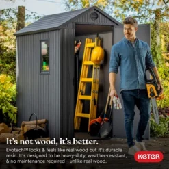 Keter Darwin 4'x6' Spacious Heavy Duty Organizing Storage Shed - Gray -Landscape Zone GUEST 8f9de87c db64 4013 a4d8 505470816f62
