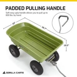 Gorilla Carts 600 Pound Capacity Heavy Duty Poly Yard Garden Steel Quick Dump Utility Wheelbarrow Wagon Trolley Cart With Straight Pull Handle, Green 7 Gorilla Carts 600 Pound Capacity Heavy Duty Poly Yard Garden Steel Quick Dump Utility Wheelbarrow Wagon Trolley Cart With Straight Pull Handle, Green -Landscape Zone GUEST 90a7db5e 48d8 41da a9fd f0fd42e87514