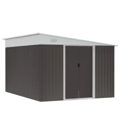Outsunny 11' X 9' Steel Garden Storage Shed Outdoor Metal Lean To Tool House With Double Sliding Lockable Doors & 2 Air Vents -Landscape Zone GUEST 9750df79 7964 4f11 a00c d8595f5611c9