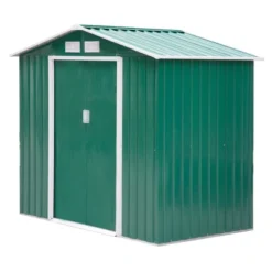 Outsunny 7' X 4' Steel Storage Shed Organizer, Garden Tool House With 4 Vents And 2 Easy Sliding Doors For Backyard, Patio, Garage, Lawn, Green -Landscape Zone GUEST 98087ae8 ec35 4dc5 8c60 55f69bce8d3d