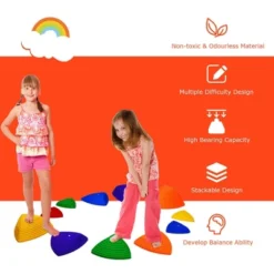 Costway 11pcs Kids Balance Stepping Stones W/ Non-Slip Bottom Indoor & Outdoor Toy -Landscape Zone GUEST 9810a03a d966 4718 add6 5ce3eb4fae41
