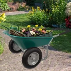 Nature Spring 2-Wheeled Garden Wheelbarrow For Residential DIY Landscaping, Lawn Care, And Remodeling -Landscape Zone GUEST 9a23b7e2 0669 419f 9ed1 529cd3b1e833