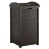 Suncast Trash Hideaway Outdoor Garbage Bin & 99 Gallon Deck Box W/ Seat, Java -Landscape Zone GUEST 9d8617a6 9a88 477c bad2 c544b6aba41f