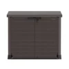 Duramax CedarGrain StoreAway 1200L Capacity Outdoor Deck And Garden Storage Box W/ Panel Doors & Flat Lid For Patios, Pool Areas, & Driveways, Brown -Landscape Zone GUEST a0d3e053 bcc5 4145 a06c 9b5e76f4bae4