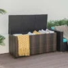 Costway 96 Gallon Patio Rattan Storage Deck Box Container Garden Liner Wheels Mix Brown/Grey -Landscape Zone GUEST a0dc0f2e ced6 493b b412 6326c57fd199