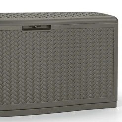 Suncast BMDB12000ST 124-Gallon Extra Large All-Weather UV-Resistant Herringbone Pattern Deck Box W/Lockable Lid For Garden, Garage, Or Patio, Stoney -Landscape Zone GUEST a12b7d85 05fa 4fee 875b 7d5d1219d24c