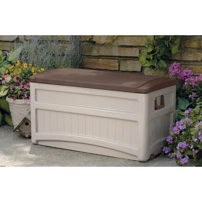 Suncast Resin Deck Box With Wheels 78gal - Taupe/Brown 3 Suncast Resin Deck Box With Wheels 78gal - Taupe/Brown