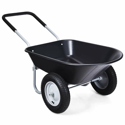 Costway 2 Tire Wheelbarrow Cart Heavy-duty Dolly Utility Cart Black 11 Costway 2 Tire Wheelbarrow Cart Heavy-duty Dolly Utility Cart Black - Image 9