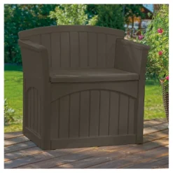 Resin Storage Patio Seat 31 Gallon Java - Brown - Suncast