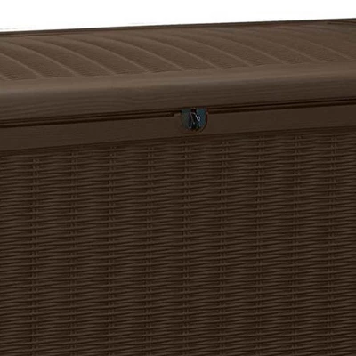 Keter Borneo 110 Gallon All Weather Weatherproof Rattan Wicker Resin Outdoor Backyard Patio Porch Deck Organization Storage Box Bench, Brown (2 Pack) 4 Keter Borneo 110 Gallon All Weather Weatherproof Rattan Wicker Resin Outdoor Backyard Patio Porch Deck Organization Storage Box Bench, Brown (2 Pack) - Image 2