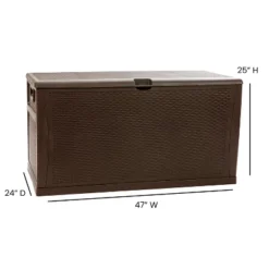 Emma And Oliver 120 Gallon Plastic Deck Box For Outdoor Patio Storage & Deck Organization -Landscape Zone GUEST a7b5ed47 0ca3 4d1b bae7 bcf07583a92b