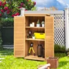Costway Outdoor Fir Wood Storage Shed Garden Tool Cabinet Locker Tall Vertical Organizer -Landscape Zone GUEST a815bbd5 b5a0 478b b133 c4bbfec584dd