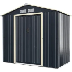 Costway Metal Storage Shed For Garden And Tools W/Sliding Double Lockable Doors -Landscape Zone GUEST a9c65e45 4c15 445d 91f8 d5f41943d1c8