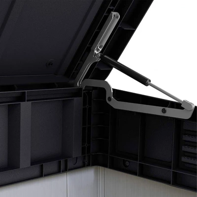 Keter KET-237831 Elite Store Outdoor Storage Shed For Tools Garbage Cans Patio Furniture Bicycles, Hydraulic Lid, 4.6 By 2.7 Foot, Deco Grey 5 Keter KET-237831 Elite Store Outdoor Storage Shed For Tools Garbage Cans Patio Furniture Bicycles, Hydraulic Lid, 4.6 By 2.7 Foot, Deco Grey - Image 3