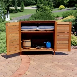 Sunnydaze Decor Sunnydaze Outdoor Meranti Wood Small Garden Storage Shed For The Patio Or Yard - 36" -Landscape Zone GUEST af99a650 3a4c 4827 b2d1 27d0fbe99c56