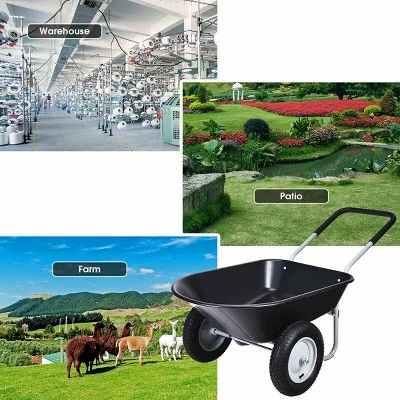 Costway 2 Tire Wheelbarrow Cart Heavy-duty Dolly Utility Cart Black 7 Costway 2 Tire Wheelbarrow Cart Heavy-duty Dolly Utility Cart Black - Image 5