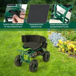 Costway Rolling Garden Cart Outdoor Gardening Workseat With Adjustable Height &Tool Storage 18 Costway Rolling Garden Cart Outdoor Gardening Workseat With Adjustable Height &Tool Storage -Landscape Zone GUEST bb386c36 9922 4da8 881e d20773243803