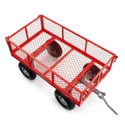 Gorilla Cart 800lbs. Capacity Heavy Duty Durable Steel Mesh Flatbed Garden Utility Wagon - Red -Landscape Zone GUEST bc9343aa 68cd 45fb 8678 7c9454775b31