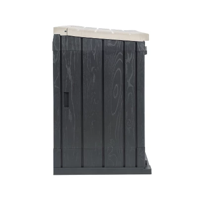 Toomax Stora Way All-Weather Outdoor Horizontal 4.25' X 2.5' Storage Shed Cabinet For Trash Cans, Garden Tools, And Yard Equipment, Taupe Gray/Brown 3 Toomax Stora Way All-Weather Outdoor Horizontal 4.25' X 2.5' Storage Shed Cabinet For Trash Cans, Garden Tools, And Yard Equipment, Taupe Gray/Brown
