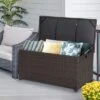 Costway 50 Gallon Patio Rattan Wicker Storage Deck Box Container Wheels W/Liner -Landscape Zone GUEST c01b2d25 bcd6 401f a1ef 59057102ec7a