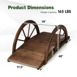 Costway 3.3FT Garden Bridge Classic Arc Wooden Bridge Decorative Garden Landscape -Landscape Zone GUEST c0750d70 120a 461a 83ad af7933959847