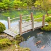 Outsunny 5 Ft Wooden Garden Bridge Arc Footbridge With Railings For Your Backyard, Natural Wood -Landscape Zone GUEST c182f574 d1c7 44d8 b3bb c5a177c4dd13