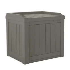 Suncast SS601 22 Gallon Outdoor Patio Small Deck Box W/ Storage Seat