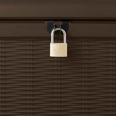 Keter Borneo 110 Gallon All Weather Weatherproof Rattan Wicker Resin Outdoor Backyard Patio Porch Deck Organization Storage Box Bench, Brown (2 Pack) 5 Keter Borneo 110 Gallon All Weather Weatherproof Rattan Wicker Resin Outdoor Backyard Patio Porch Deck Organization Storage Box Bench, Brown (2 Pack) - Image 3