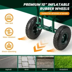 Costway Rolling Garden Cart Outdoor Gardening Workseat With Adjustable Height &Tool Storage 14 Costway Rolling Garden Cart Outdoor Gardening Workseat With Adjustable Height &Tool Storage -Landscape Zone GUEST c86dc38b 1e50 4005 93be b054c5110348