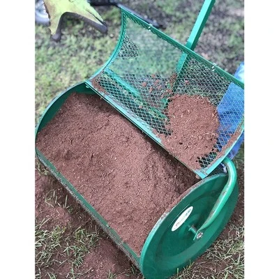 Landzie Metal Mesh Basket Lawn And Garden Rolling Yard Soil, Peat Moss, Manure, And Compost Topdressing Push Spreader 6 Landzie Metal Mesh Basket Lawn And Garden Rolling Yard Soil, Peat Moss, Manure, And Compost Topdressing Push Spreader - Image 4