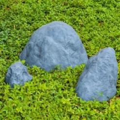 Gardenised Decorative Outdoor Weather-Resistant Artistic Artificial Faux Stone Rock, Garden Patio Granite Grey Fiberglass Stone -Landscape Zone GUEST cf198546 a3d0 46f4 96cf 2c1cef1d7cf3